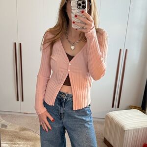 Y2K style pink cardigan from Revolve